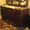 Сервант-горка антикварная с выдвижным мраморным столиком #590590