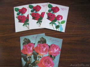 5 почтовых открыток "Поздравляю" с розами - Изображение #1, Объявление #1576565
